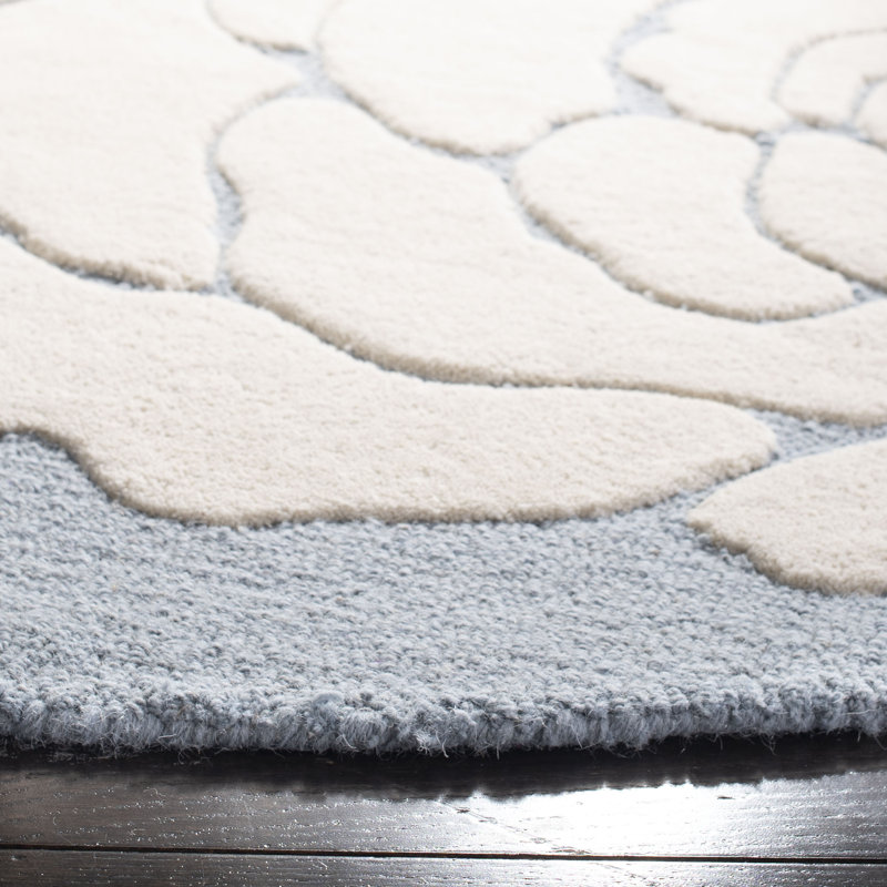 Cannen Hand Tufted Wool Floral Rug, Round 6'