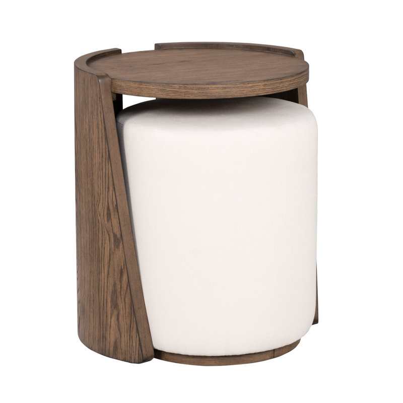 Lyra End Table with Pouf