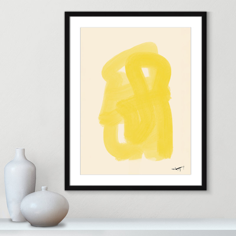 «Matin Dete Print» par N.Atelier, H 29,5 po x l 23,5 po x P 1,25 po, Reproduction encadrée noire avec passe-partout