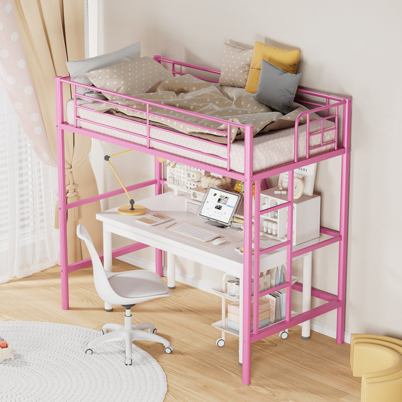 Metal Storage Bed, Pink