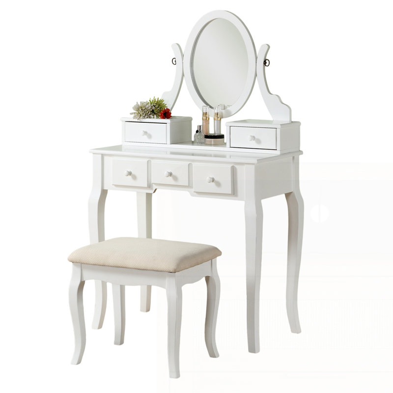 Ashley Wood Make-Up Vanity Table and Stool Set