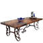 Acoprtchli Upscale Rustic Rectangular Hand Hammered Natural Copper and Wrought Iron Dining Table