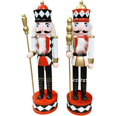 15" Harlequin Nutcracker, Set Of 2