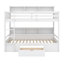 Structure de lit en bois massif pour la chambre à coucher, avec tablettes intégrées à côté du lit supérieur et inférieur et du tiroir de rangement-213108123