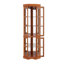 Armoire d'angle avec 5 tablettes et système d'éclairage, chêne (ampoule E26 non incluse)