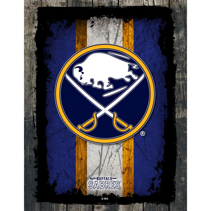 NHL Team Logo, reproduction sur toile tendue, Sabres de Buffalo, H 20 po x l 15 po x P 1 po
