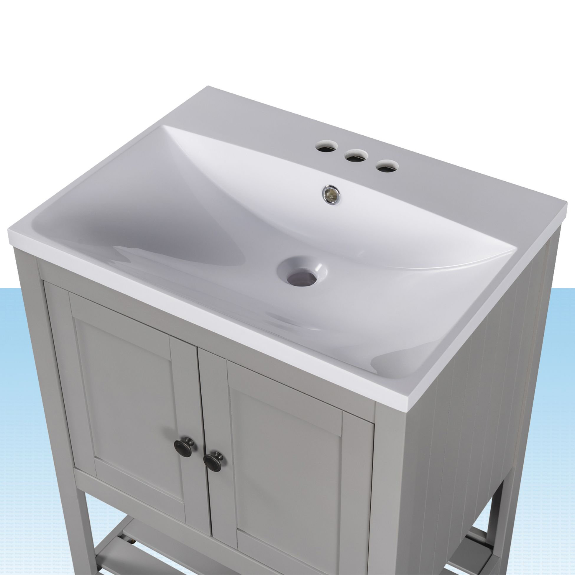 MUNGO 24" Single Bathroom Vanity Top in White with Sink | Wayfair