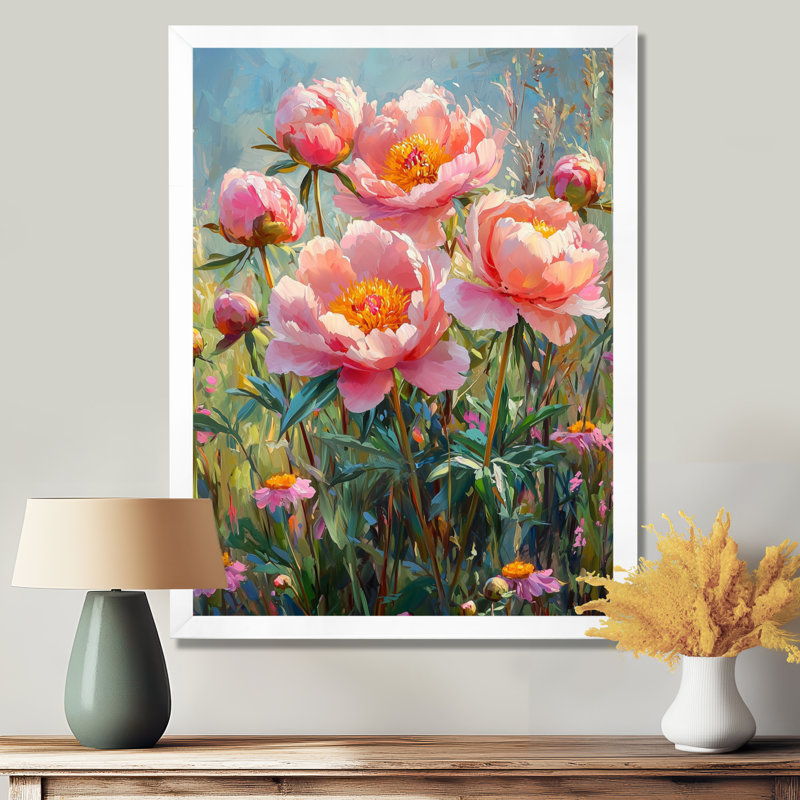 Hargreaves - impressions murales florales, H 44 po x l 34 po, Reproduction encadrée d'une seule photo, Blanc