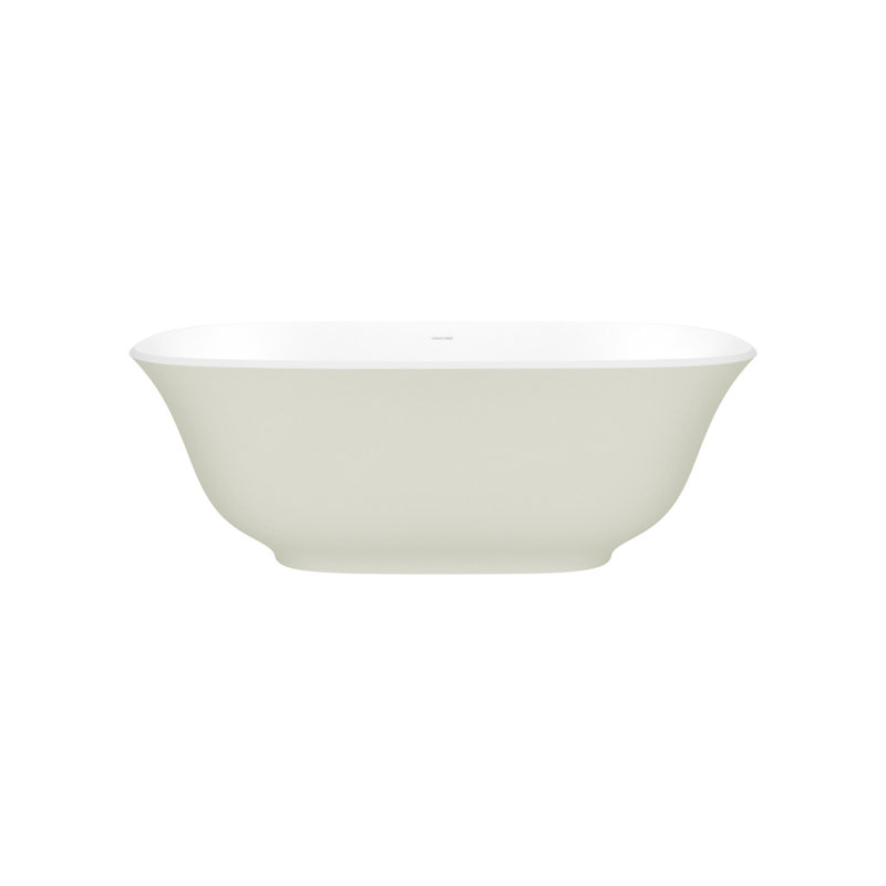Amiata 59.75" x 28.625" Freestanding Soaking Bathtub with Void, Matted White, Traffic Black - Matte