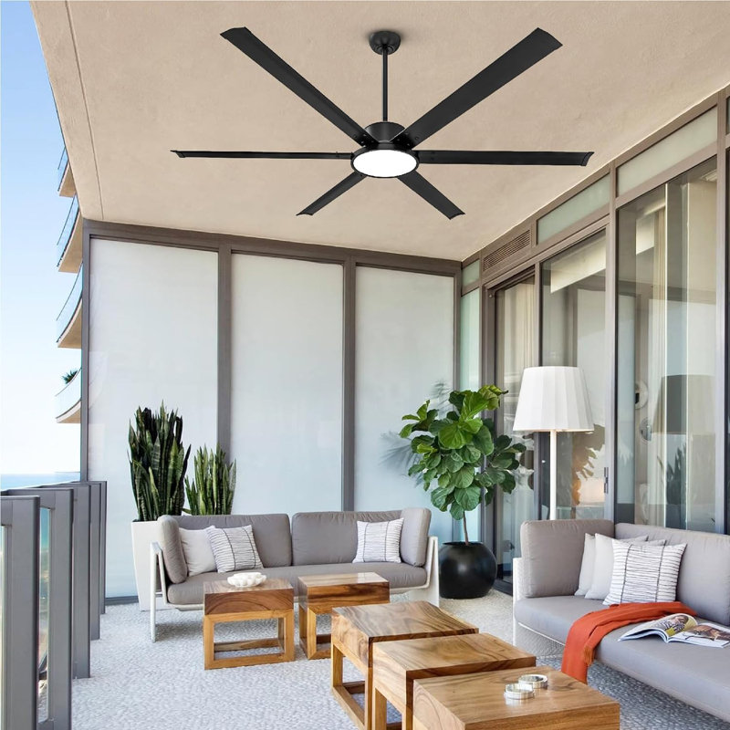 Ventilateur de plafond standard à DEL de 6 à 72 pouces avec ensemble d'éclairage inclus Haajar