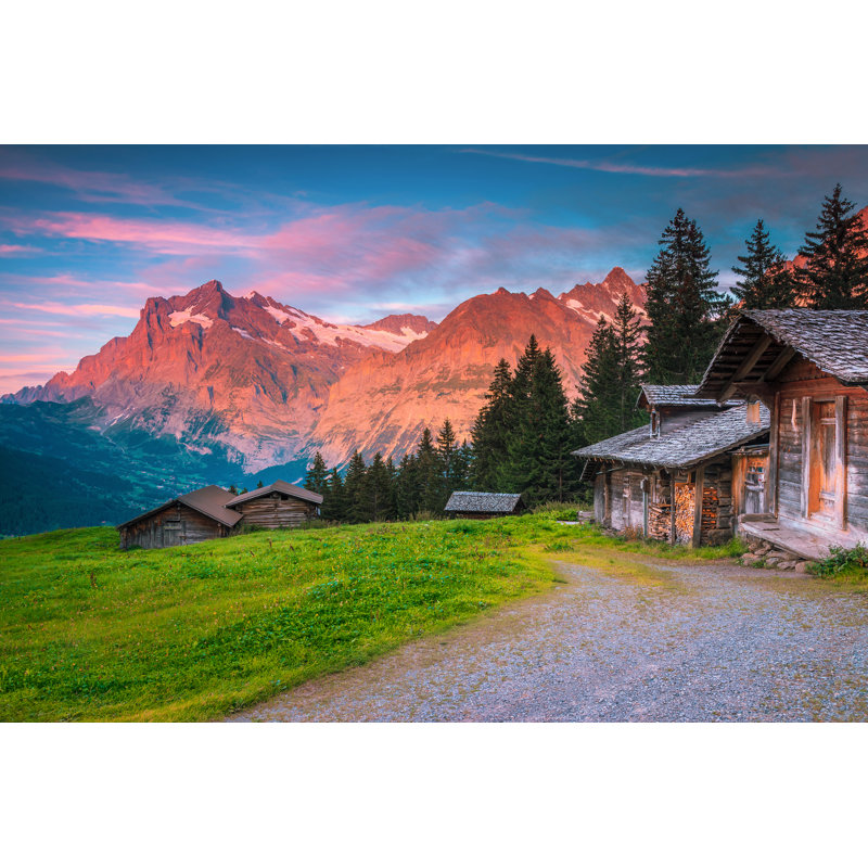 Alpine Scenery In Switzerland - Wrapped Canvas Print, 20cm H x 30cm W x 3.8cm D