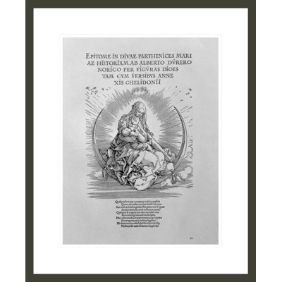 Madonna en tant que mère qui allaite et divin étant la page de titre de la série de pub «The Life of the Virgin». «1511» par Albrecht Dürer, impression giclée sur cadre