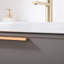 Ensemble de meuble-lavabo simple 2 tiroirs avec plateau en céramique Tres Khaki