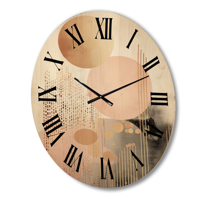 Horloge murale en bois massif Ambreanna, Moyenne