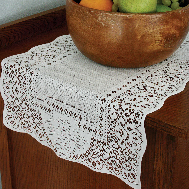 Portia Table Runner, 14" D x 72" L, White