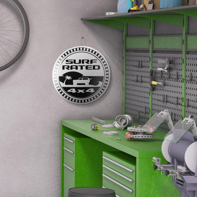 Mancave Round Industrial Wall Decor on Metal
