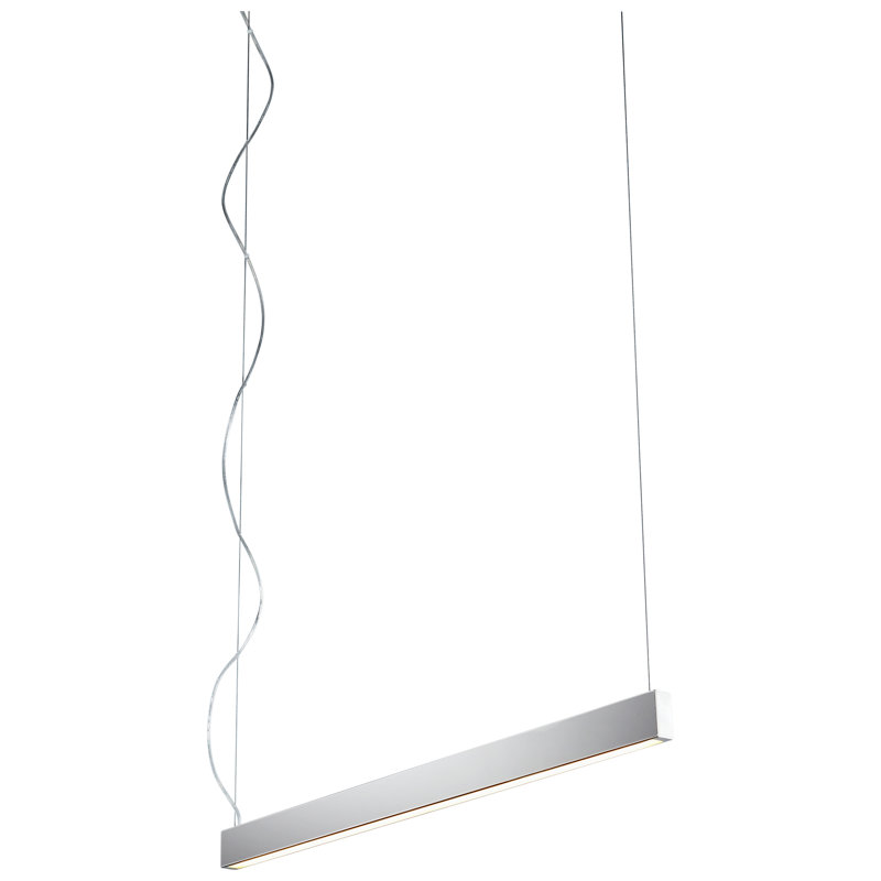Luminaire suspendu linéaire à DEL Amarye, Nickel poli, H 62,5 po x l 38 po x P 5,5 po