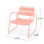 Chaise de style moderne corail, l 26,53 po x P 25,22 po, H 25,73 po, structure extérieure en métal