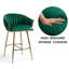 Tabourets de bar de 66 cm (26 po) en velours, hauteur de comptoir, avec dossier et repose-pieds incurvés en tissu tissé-541875778-541875785