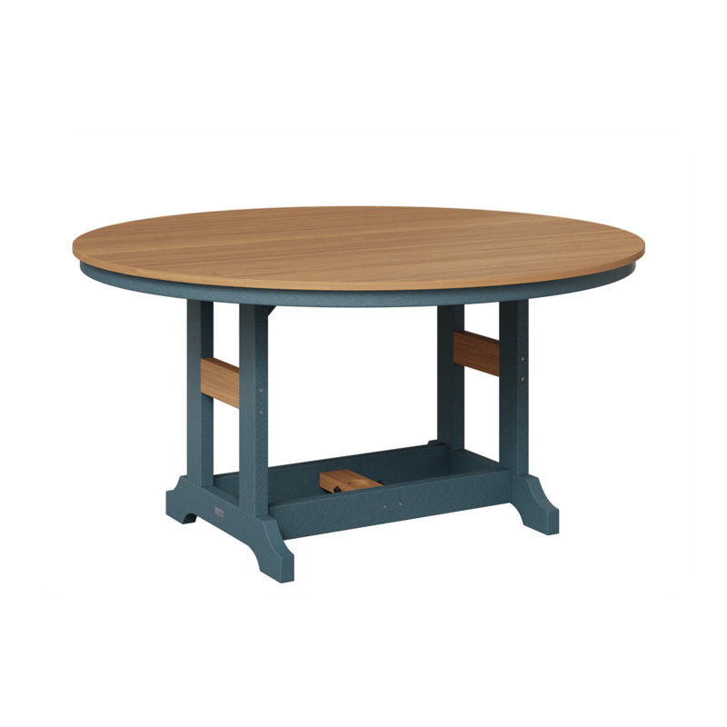 Table de bar ronde Berlin Classic, Ardoise, Teck naturel