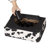 15 Inch Upholstered Ottoman Footstool with Cow Print