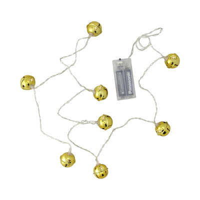 8 lumières de Noël à DEL Jingle Bell - fil transparent