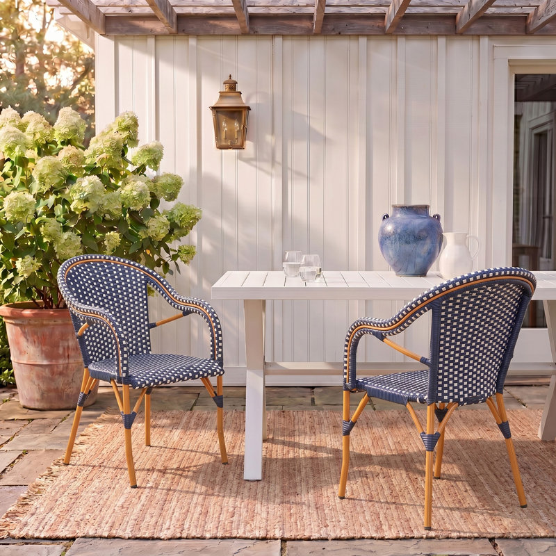 Fauteuil Pawel, Bleu marine/blanc, Doré