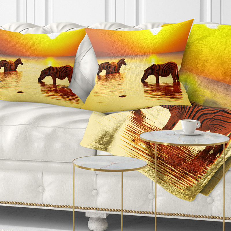 Coussin lombaire pour animaux zèbres, Carrée 18 po x 18 po