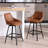 Janayshia Swivel Upholstered 25.6'' Faux Leather Counter Stool with Metal Frame-1484961770