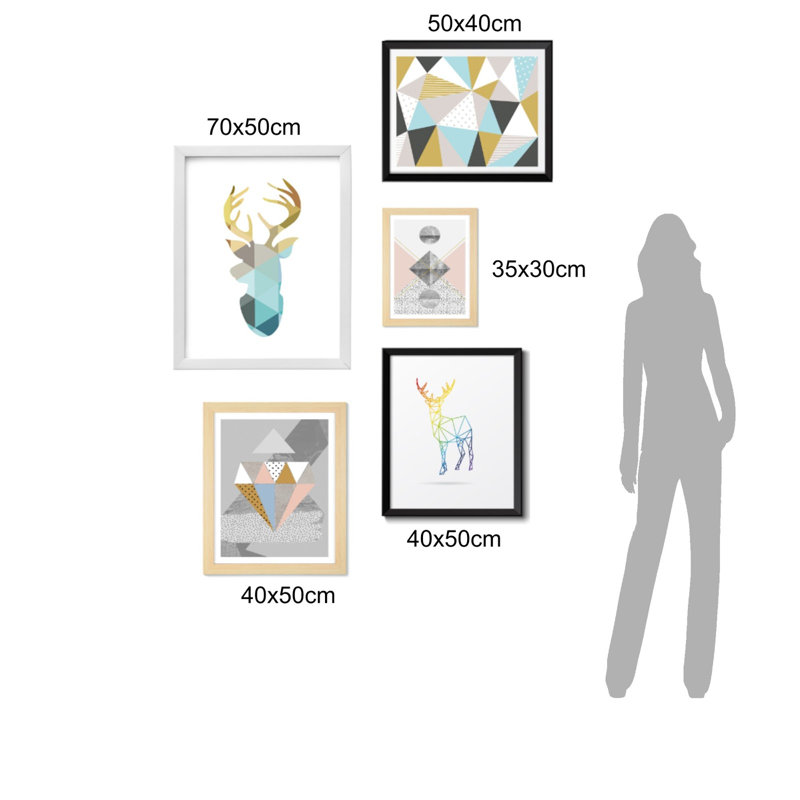 5 Piece Single Picture Frame Print on Wood