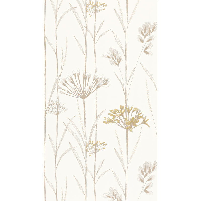 Gardinum Wallpaper, Ivory/Gold