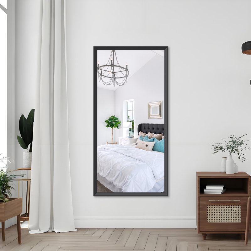 Modern Rectangle Mirror, Black