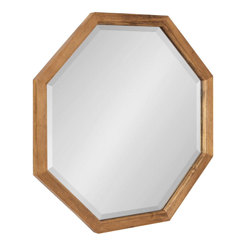 Sarratt Solid Wood Flat Mirror, Rustic Brown, 24" x 24"