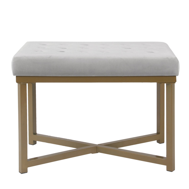Bridgegate Polyester Blend Upholstered Bench, Silver