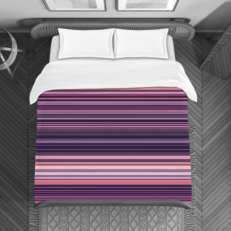 Polyester Striped Duvet Cover, Twin Duvet Cover