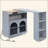 Rolling Kitchen Island With Extended Table, Kitchen Island On Wheels With LED Lights,Power Outlets And 2 Fluted Glass Doors, Kitchen Island With A Storage Compartment And Side 3 Open Shelves-2110449203