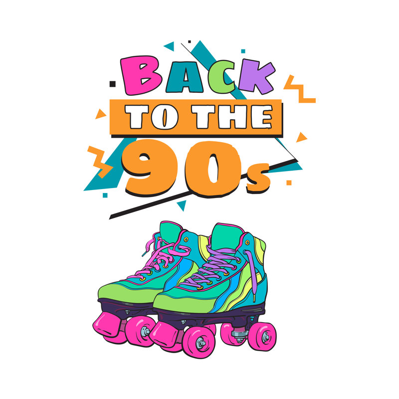 Back To The 90s Poster by Sabelskaya - Wrapped Canvas Print, 30cm H x 30cm W