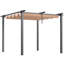 Pergola rétractable d'extérieur avec auvent pare-soleil gris aluminium-111626615-111626618