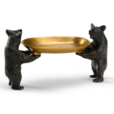 Metal Abstract Decorative Plate in Antique Patina/Black