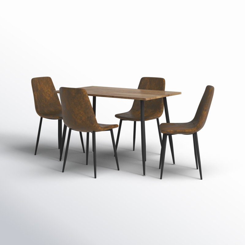Ensemble de table de salle à manger pour 4 personnes Tapscott avec table rectangulaire 47 po et 8 chaises rembourrées en tissu