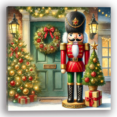 Guardian of the Festivities: Nutcracker Canvas Wall Art