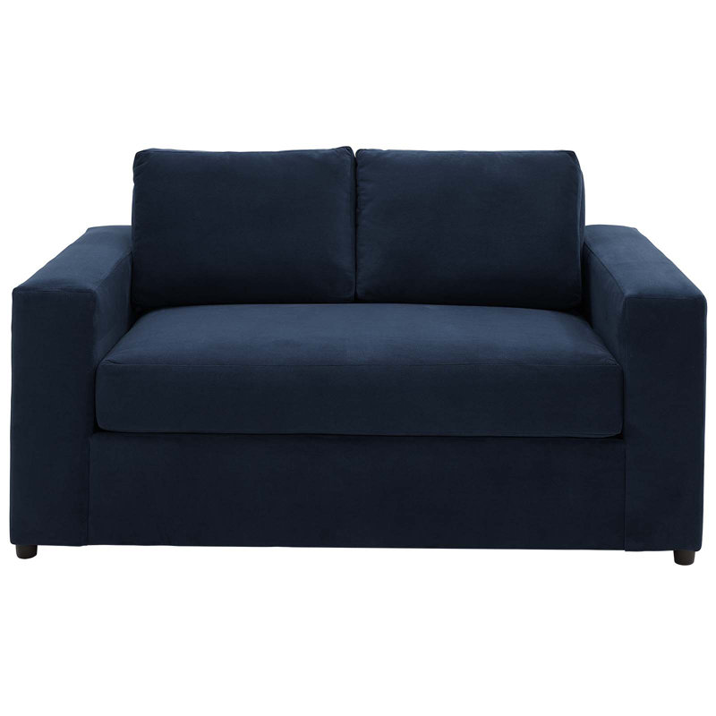 Causeuse Avendale - avec coussin de siège de banc par Modway, Velours bleu marine foncé