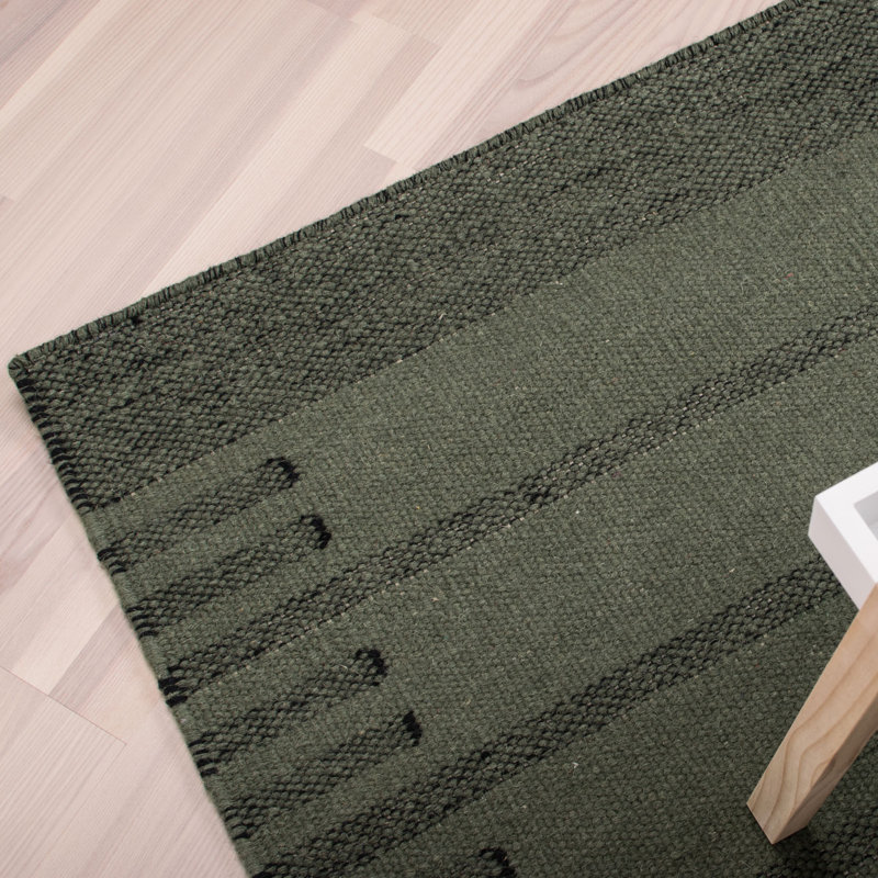 Alhambra Striped Wool Hand Woven Area Rug, Rectangle 140 x 200cm