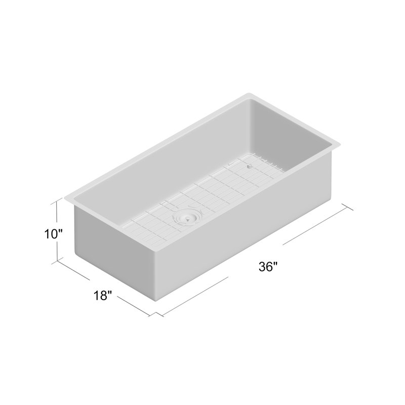 Pro Series 36'' L Stainless Steel Single Basin Kitchen Sink
