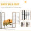 Parc pour chien, 24 panneaux, porte verrouillable, utilisation intérieure / extérieure, acier gris, piquets de sol et clôture de porte sécurisée, petits chiens moyens personnalisables, portes à trois étages