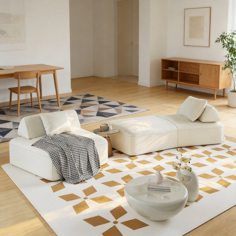 Boneless Modern Oversized Modular Sectional Sofa Set, Beige