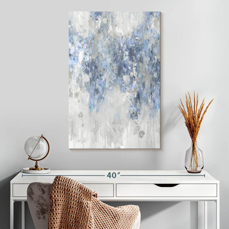 Avery Cascade Blue With Silver, 30" H x 20" W