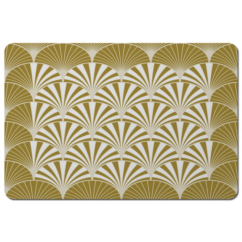 Wendel Polyester-Coated Hardboard Geometric Rectangle Placemat