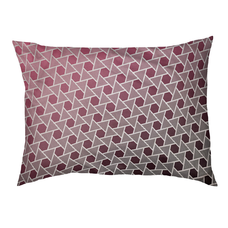 Coussin décoratif à triangles hexagonaux Rainbow, Petit (L 18 po x l 28 po), Noir/rose, Utilisation intérieure seulement