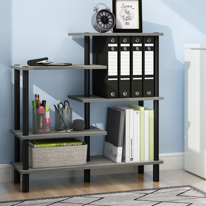 Support de rangement décoratif à 5 niveaux H 32,48 po x l 31,5 po x P 11,6 po Rozanne, Gris chêne français